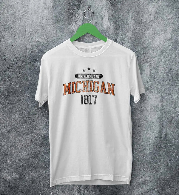 University of Michigan T-shirt Michigan University Shirt National Universities - White - WorldWideShirt