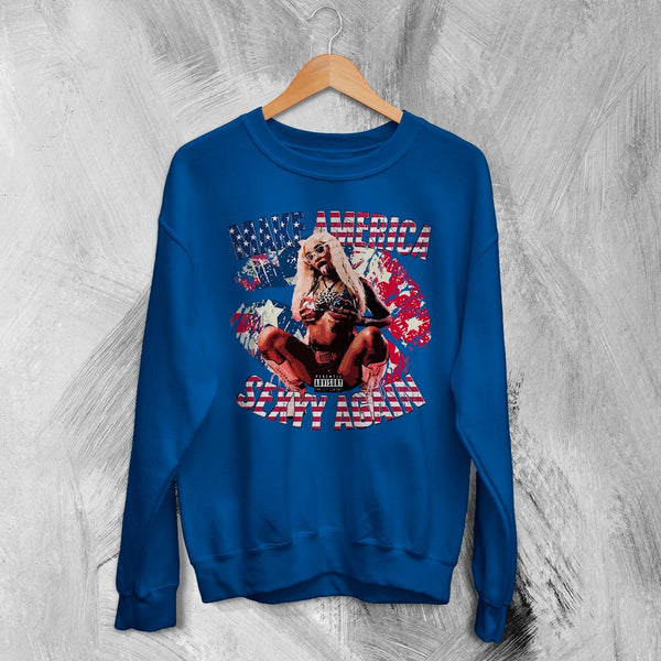 USA Sexyy Red Sweatshirt Make America Sexyy Again Shirt American Concert Crewneck - Royal Blue - WorldWideShirt