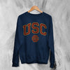 USC Logo Sweatshirt The University of Southern California Shirt SC LA Merch - Navy Blue - WorldWideShirt