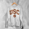 USC Logo Sweatshirt The University of Southern California Shirt SC LA Merch - White - WorldWideShirt
