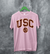 USC Logo T-shirt The University of Southern California Shirt SC LA Merch - Light Pink - WorldWideShirt