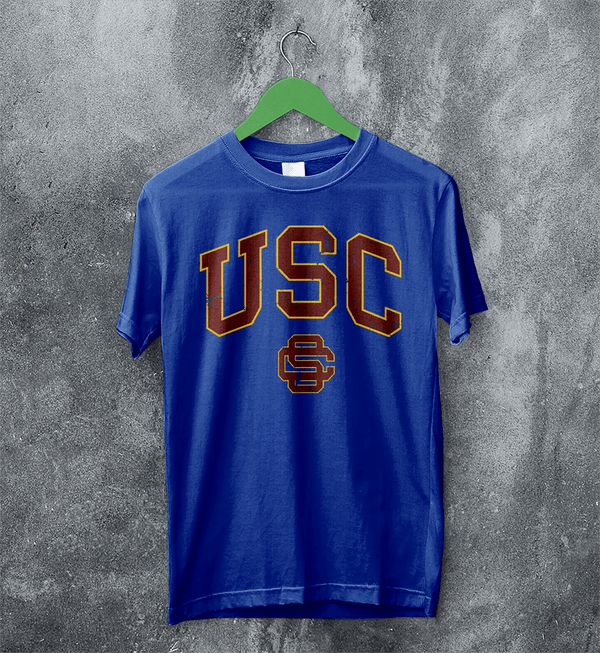 USC Logo T-shirt The University of Southern California Shirt SC LA Merch - Royal Blue - WorldWideShirt