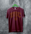 USC Logo T-shirt The University of Southern California Shirt SC LA Merch - Red Maroon - WorldWideShirt
