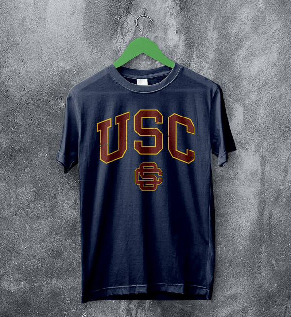 USC Logo T-shirt The University of Southern California Shirt SC LA Merch - Navy Blue - WorldWideShirt