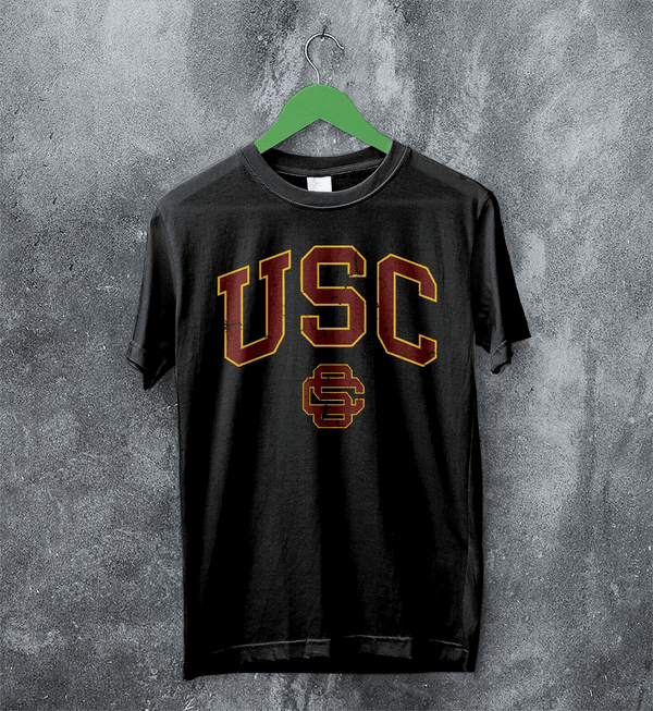 USC Logo T-shirt The University of Southern California Shirt SC LA Merch - Black - WorldWideShirt