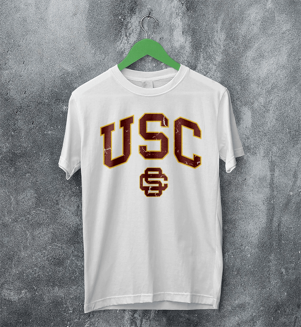USC Logo T-shirt The University of Southern California Shirt SC LA Merch - White - WorldWideShirt