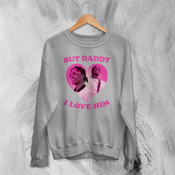 Vintage Asap Rocky Sweatshirt Flacko Love ASAP Rocky Lover Shirt Hiphop Rap Crewneck - Sport Grey - WorldWideShirt