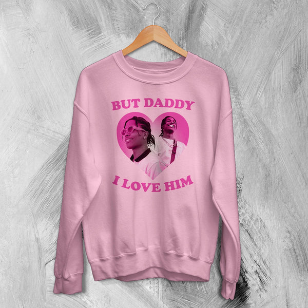 Vintage Asap Rocky Sweatshirt Flacko Love ASAP Rocky Lover Shirt Hiphop Rap Crewneck - Light Pink - WorldWideShirt