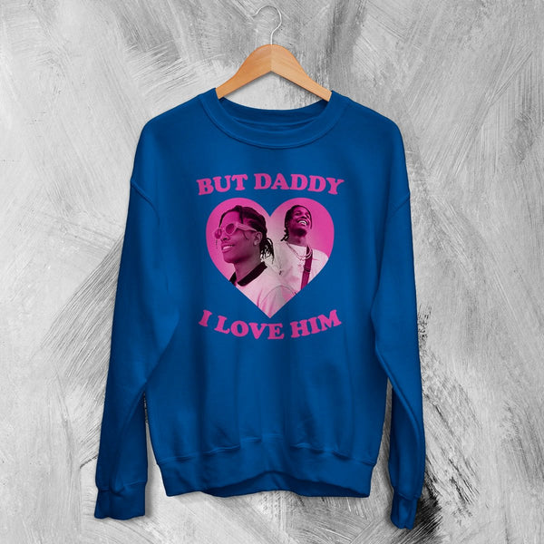 Vintage Asap Rocky Sweatshirt Flacko Love ASAP Rocky Lover Shirt Hiphop Rap Crewneck - Royal Blue - WorldWideShirt