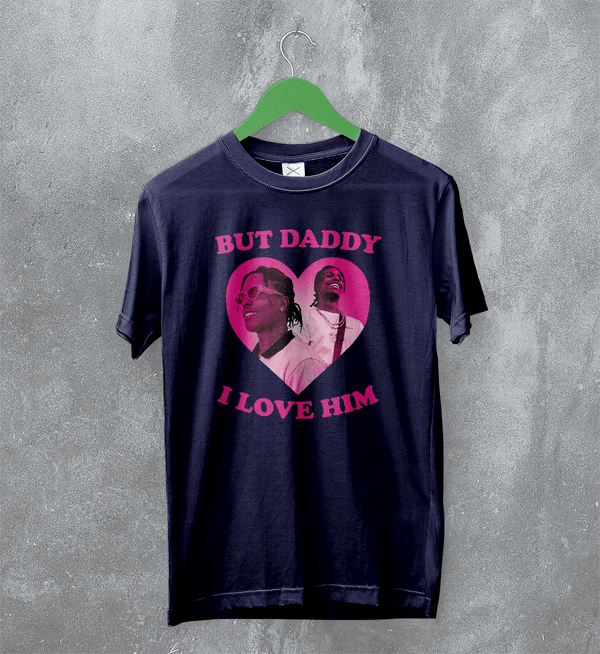 Vintage Asap Rocky T-Shirt Flacko Love ASAP Rocky Lover Shirt Hiphop Rap Tee - Navy Blue - WorldWideShirt