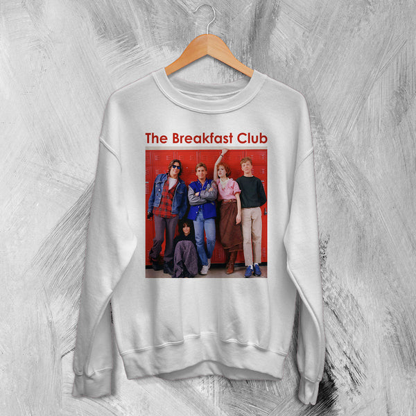 Vintage The Breakfast Club Sweatshirt Movie Poster Shirt Comedy Drama Crewneck - White - WorldWideShirt