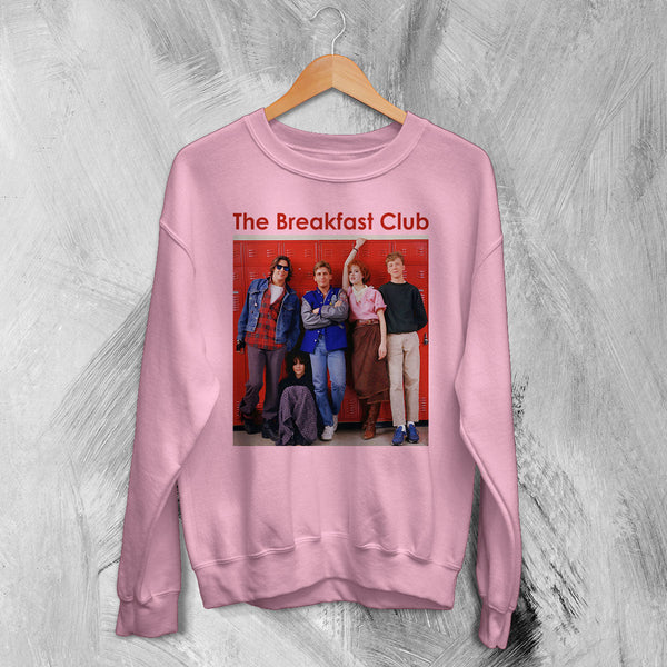 Vintage The Breakfast Club Sweatshirt Movie Poster Shirt Comedy Drama Crewneck - Light Pink - WorldWideShirt