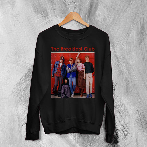Vintage The Breakfast Club Sweatshirt Movie Poster Shirt Comedy Drama Crewneck - Black - WorldWideShirt