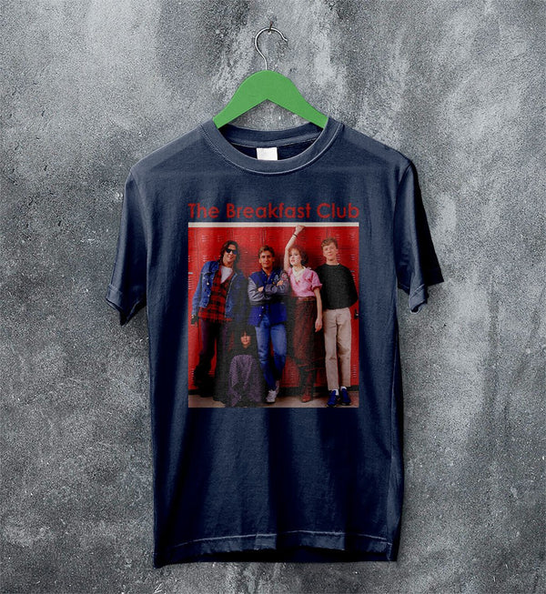 Vintage The Breakfast Club T-Shirt Movie Poster Shirt Comedy Drama Tee - Navy Blue - WorldWideShirt