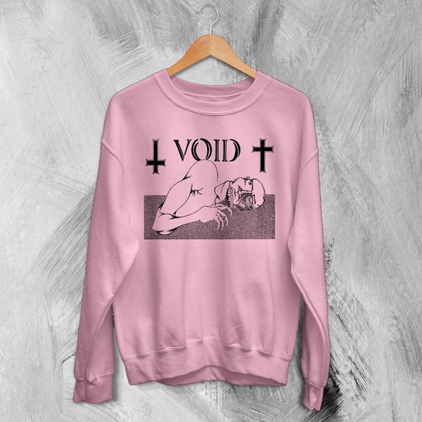 Void Band Sweatshirt Psycho Man Void Shirt Punk Hardcore Iconic Music Crewneck - Light Pink - WorldWideShirt