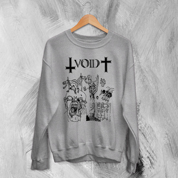 Void Band Sweatshirt Zombie Punk Void Shirt Vintage Skeleton Punk Rock Crewneck - Sport Grey - WorldWideShirt