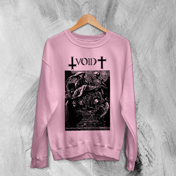 Void Condensed Flesh Sweatshirt Album Punk Void Band Shirt Punk Rock Album Art Crewneck - Light Pink - WorldWideShirt