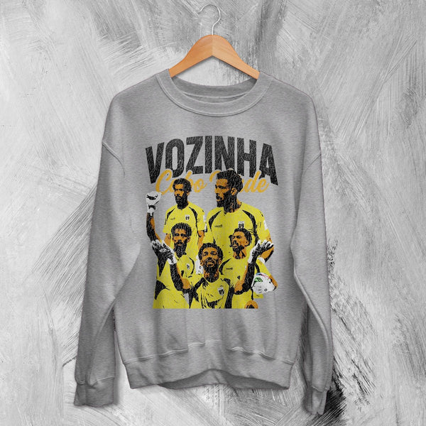 Vozinha Cape Verde Sweatshirt Vintage Vozinha Shirt, Soccer Legend Crewneck - Sport Grey - WorldWideShirt