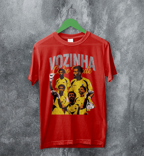 Vozinha Cape Verde T-Shirt Vintage Vozinha Shirt, Soccer Legend Tee - Red - WorldWideShirt