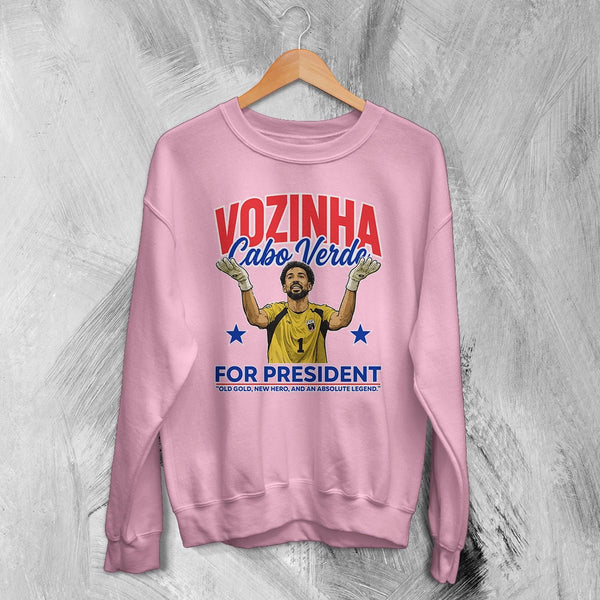Vozinha For President Sweatshirt, Vintage Vozinha Capo Verde Crewneck - Light Pink - WorldWideShirt