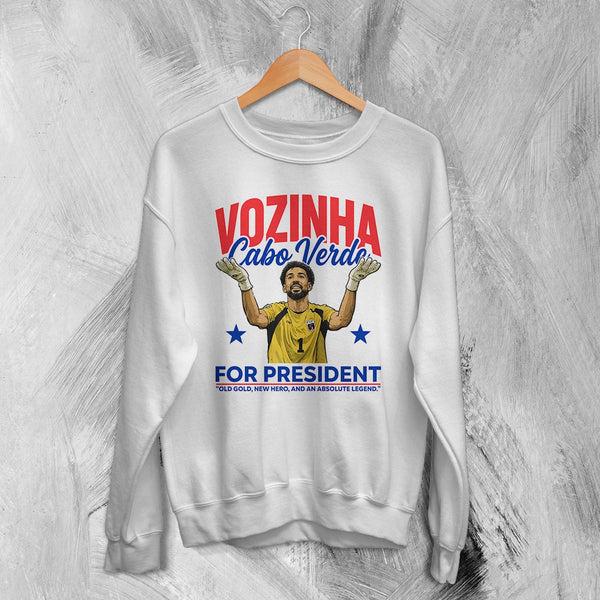 Vozinha For President Sweatshirt, Vintage Vozinha Capo Verde Crewneck - White - WorldWideShirt