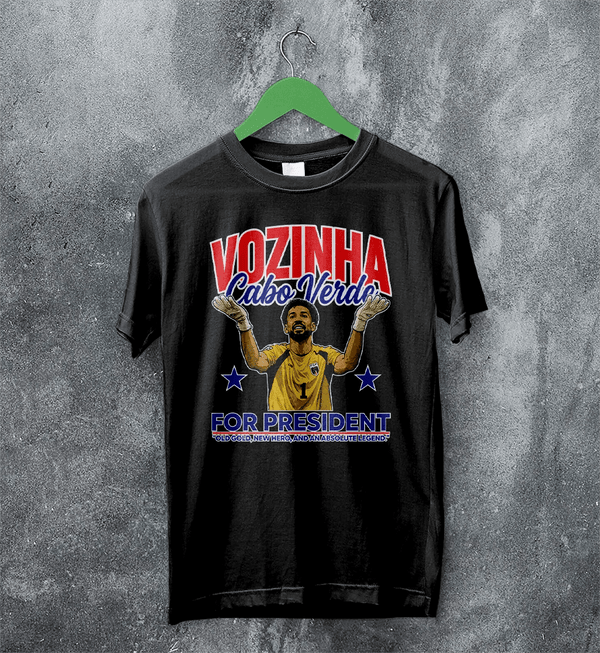 Vozinha For President TShirt, Vintage Vozinha Capo Verde Tee - Black - WorldWideShirt