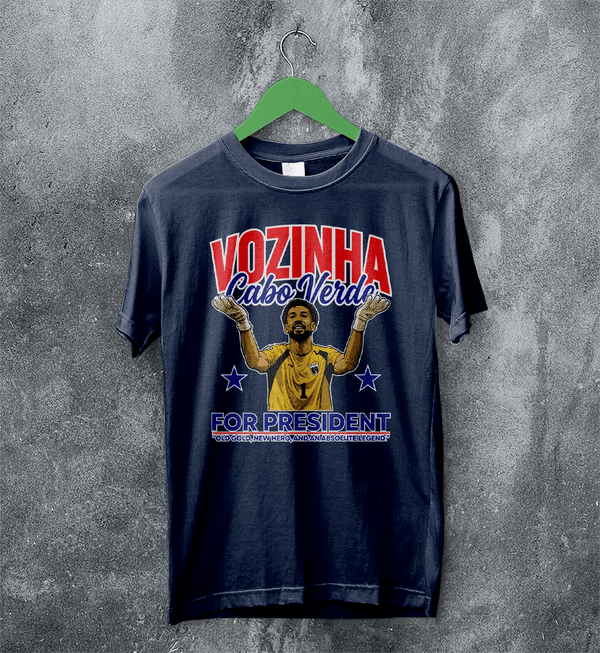 Vozinha For President TShirt, Vintage Vozinha Capo Verde Tee - Navy Blue - WorldWideShirt
