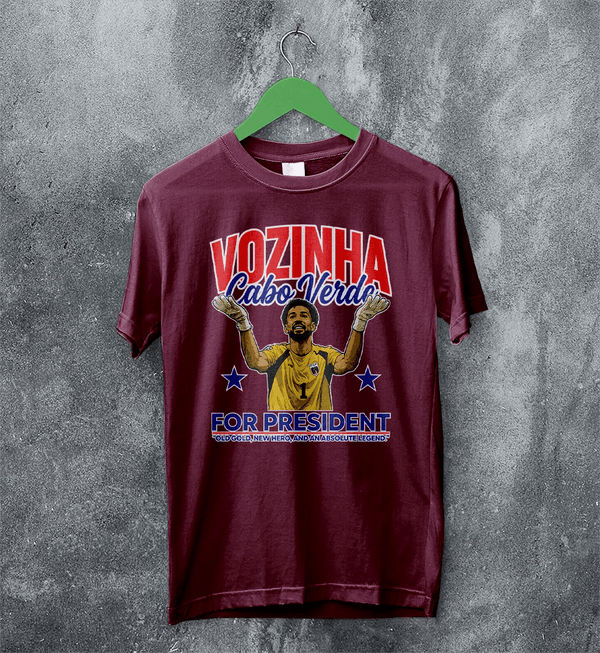 Vozinha For President TShirt, Vintage Vozinha Capo Verde Tee - Red Maroon - WorldWideShirt