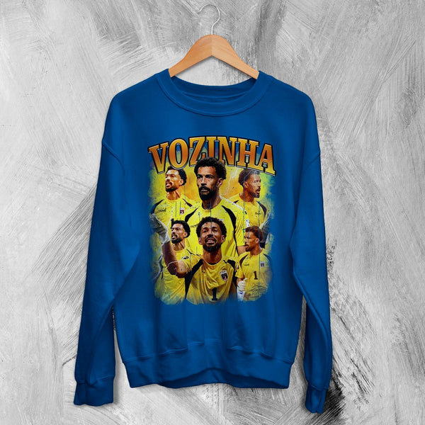 Vozinha Goalkeeper Sweatshirt, Cape Verde Vozinha Shirt, Soccer Football Legend Crewneck - Royal Blue - WorldWideShirt