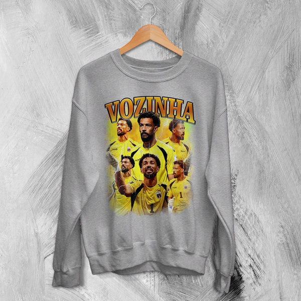 Vozinha Goalkeeper Sweatshirt, Cape Verde Vozinha Shirt, Soccer Football Legend Crewneck - Sport Grey - WorldWideShirt