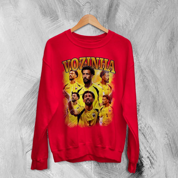 Vozinha Goalkeeper Sweatshirt, Cape Verde Vozinha Shirt, Soccer Football Legend Crewneck - Red - WorldWideShirt
