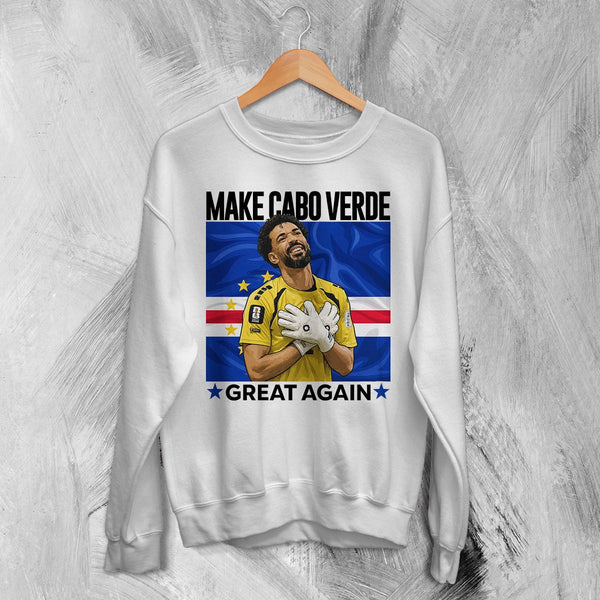 Vozinha Great Again Sweatshirt, Vintage Cabo Verde Star Shirt, Soccer Legend Crewneck - White - WorldWideShirt