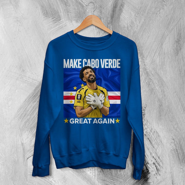 Vozinha Great Again Sweatshirt, Vintage Cabo Verde Star Shirt, Soccer Legend Crewneck - Royal Blue - WorldWideShirt