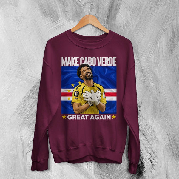 Vozinha Great Again Sweatshirt, Vintage Cabo Verde Star Shirt, Soccer Legend Crewneck - Red Maroon - WorldWideShirt