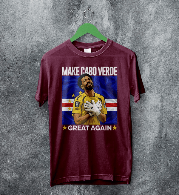 Vozinha Great Again TShirt, Vintage Cabo Verde Star Shirt, Soccer Legend Tee - Red Maroon - WorldWideShirt