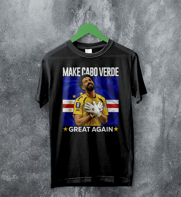Vozinha Great Again TShirt, Vintage Cabo Verde Star Shirt, Soccer Legend Tee - Black - WorldWideShirt