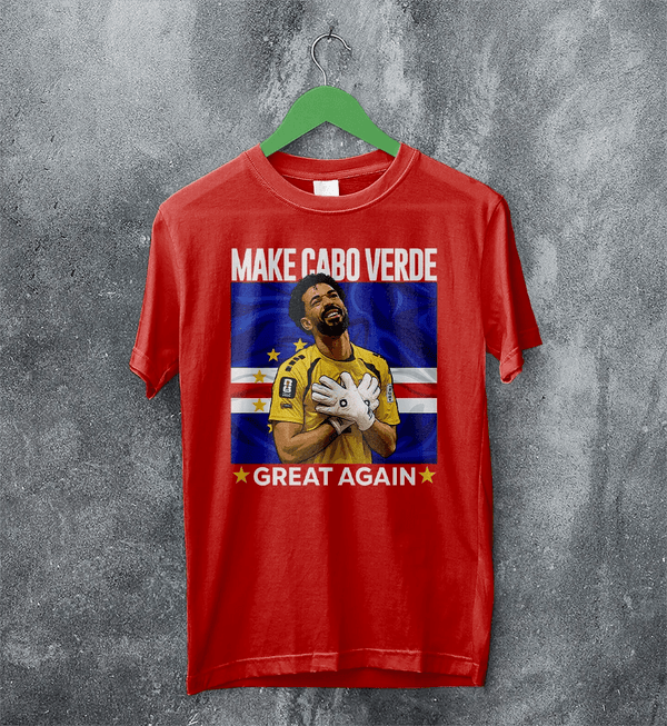 Vozinha Great Again TShirt, Vintage Cabo Verde Star Shirt, Soccer Legend Tee - Red - WorldWideShirt