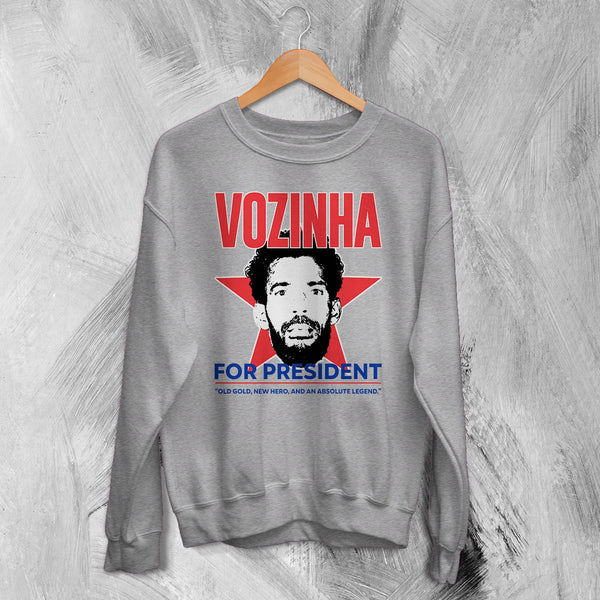 Vozinha President Sweatshirt, Vintage Vozinha For President Shirt, Soccer Legend Crewneck - Sport Grey - WorldWideShirt