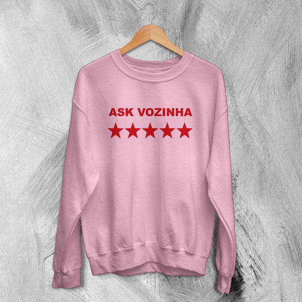 Vozinha Sweatshirt, Vintage Ask Vozinha Shirt, Goalkeeper Star Soccer Legend Crewneck - Light Pink - WorldWideShirt