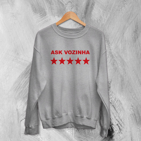 Vozinha Sweatshirt, Vintage Ask Vozinha Shirt, Goalkeeper Star Soccer Legend Crewneck - Sport Grey - WorldWideShirt