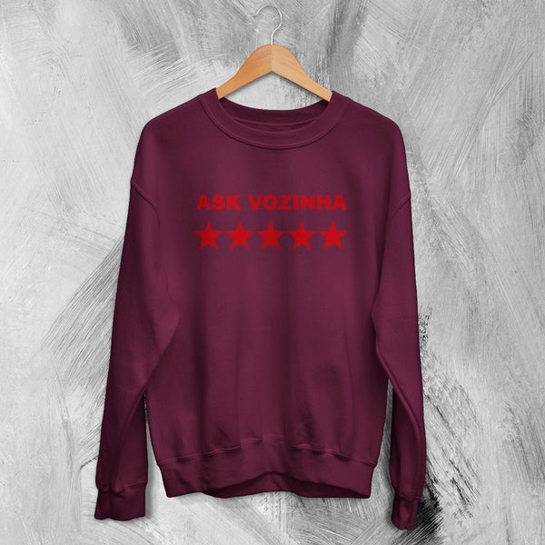 Vozinha Sweatshirt, Vintage Ask Vozinha Shirt, Goalkeeper Star Soccer Legend Crewneck - Red Maroon - WorldWideShirt