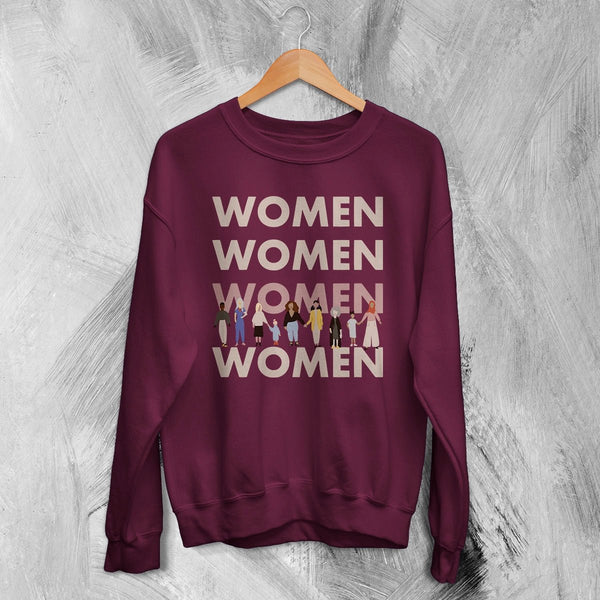Women Relations Sweatshirt Women's Day Shirt Club Feminist Crewneck Aesthetic Women Gift - Red Maroon - WorldWideShirt