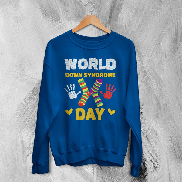 World Down Syndrome Day Sweatshirt Down Syndrome Support Shirt WDSD Crewneck - Royal Blue - WorldWideShirt