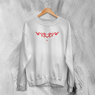 Y2K Sweatshirt Heart Tattoo Sweater Aesthetic Girly Merch Gift for Girl - WorldWideShirt