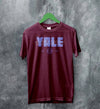 Yale University T-shirt Retro Campus Shirt Ivy League Research University US - Red Maroon - WorldWideShirt