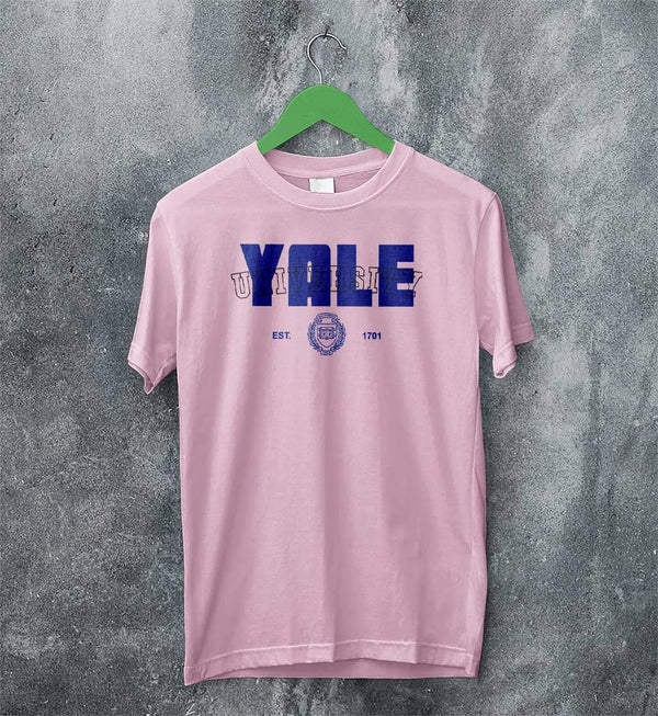 Yale University T-shirt Retro Campus Shirt Ivy League Research University US - Light Pink - WorldWideShirt