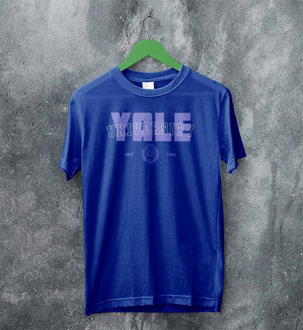 Yale University T-shirt Retro Campus Shirt Ivy League Research University US - Royal Blue - WorldWideShirt