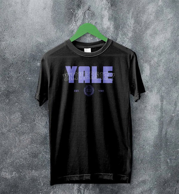 Yale University T-shirt Retro Campus Shirt Ivy League Research University US - Black - WorldWideShirt