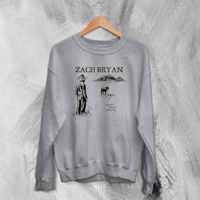 Zach Bryan Sweatshirt Quiet Heavy Dreams Sweater Country Music Merch - WorldWideShirt