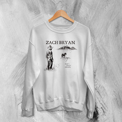 Zach Bryan Sweatshirt Quiet Heavy Dreams Sweater Country Music Merch - WorldWideShirt